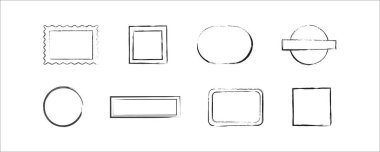 Metnin ve tasarımın için siyah fırça çerçeve boyası. Düz biçimde izole edilmiş vektör illüstrasyonu.