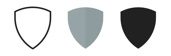 Escudo Simple Icono Conjunto Concepto Ilustración Seguridad Estilo Plano — Archivo Imágenes Vectoriales