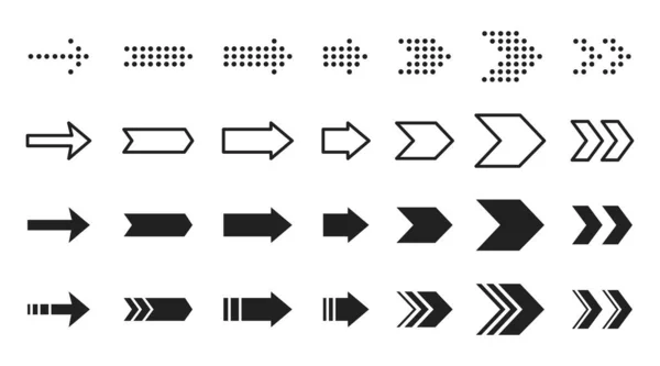 Conjunto Iconos Flecha Para Diseño Concepto Ilustración Vectorial Aislado Estilo — Archivo Imágenes Vectoriales