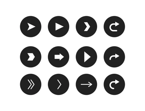 Flecha Derecha Icono Simple Para Desidn Ilustración Flecha Redonda Estilo — Vector de stock