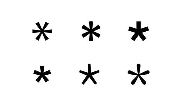 Asterisk Grammatik Einfaches Schwarzes Symbol Passwort Stern Konzept Vektorflachen Stil — Stockvektor