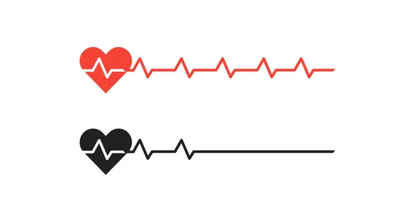 Heart Cardio Simple Line Icon Set Heartbeat Isolated Concept Illustration — Stock Vector
