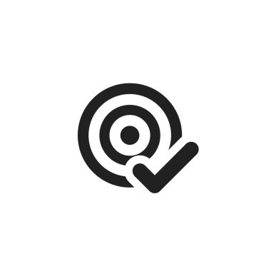 İş hedefi simgesi, vektör düz biçimli basit hedef simgesi konsepti.