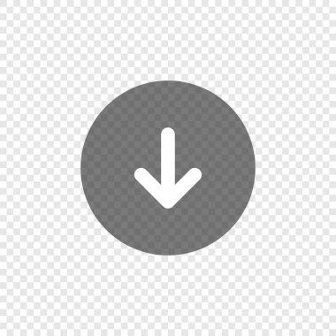 Şeffaf arkaplanda ok simgesi indir. Alt daire uygulama düğmesi. Web sembolünü vektör düz biçiminde yükle.