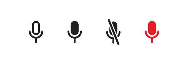 Mikrofon Odizolowany Zestaw Simplei Con Symbol Koncepcji Zapisu Głosu Stylu — Wektor stockowy