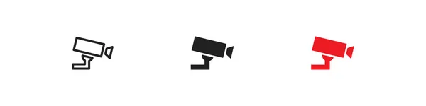 Камеры Наблюдения Простой Набор Значков Концепция Камеры Безопасности Векторном Плоском — стоковый вектор