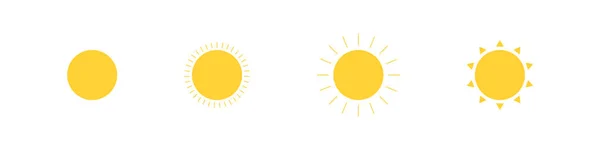 Sun Simple Icon Set Sunshine Illustration Light Isolated Concept Vector — Stock Vector