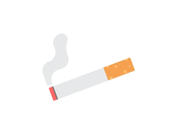 Zigarette Einfache Illustration Rauch Symbol Tabak Konzeptschild Vektorflachen Stil — Stockvektor