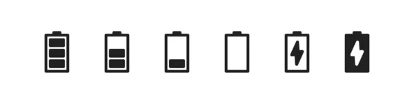 Symbole Batterie Icône Niveau Charge Mobile Dans Style Plat Vectoriel — Image vectorielle