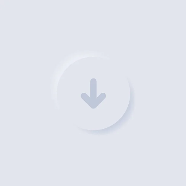 Download Icon Button Neumorphism Style App Design Elements Arrow Symbol — Stock Vector