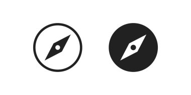 Bilgisayarlar, web simgesi seti. Kuzey ok haritası sembolü. Yönlendirme konsepti vektör düz biçimi.