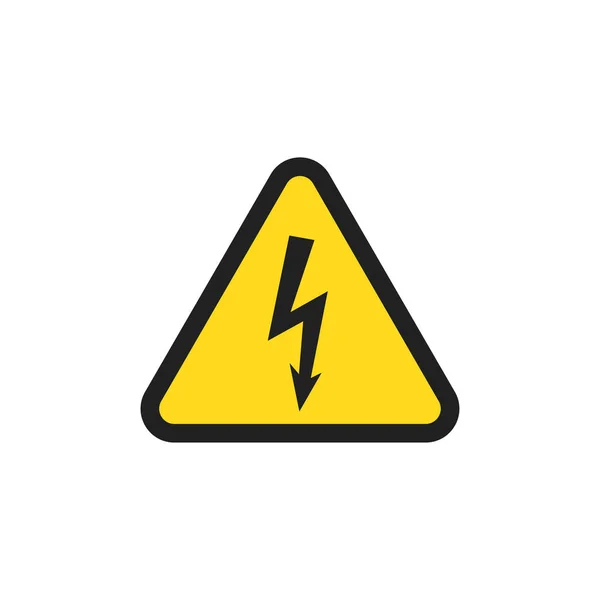 Značka Elektrického Nebezpečí Varovná Ikona Trojúhelníku Symbol Nebezpečnosti Vektorovém Plochém — Stockový vektor