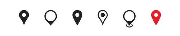 Zestaw Ikon Wskaźnikowych Symbol Znaczek Mapy Znak Lokalizacji Gps Koncepcja — Wektor stockowy