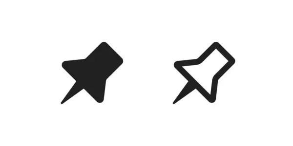 ピンアイコンを押す 親指記号 ベクトルフラットスタイルの紙クリップの概念記号 — ストックベクタ