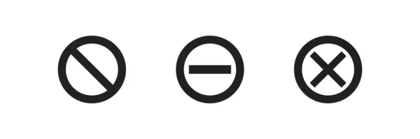 サインセットは禁止です シンボルを止めろ 円形のアイコンをしないでください 隔離された ベクトルフラットスタイルでの概念を放棄しない — ストックベクタ