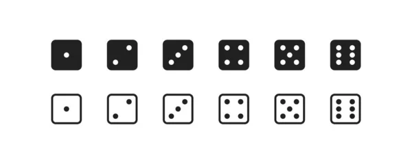 骰子图标赌场的标志方块孤立的简单例证 矢量平面扑克游戏概念 — 图库矢量图片