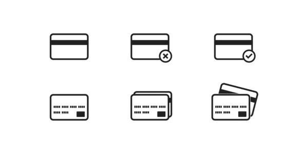 Icône Carte Crédit Symbole Débit Paiement Espèces Argent Signe Banque — Image vectorielle