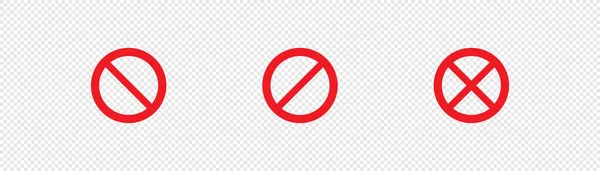 Icona Rossa Proibita Smettere Simbolo Divieto Segno Non Cerchio Avvertimento — Vettoriale Stock