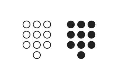 Telefon arama ikonu. Akıllı telefon numarası ped elementi. Düz vektör biçiminde mobil ekran tuş takımı arayüzü.