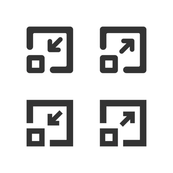 Maximize Icon Full Size Screen Minimixe Symbol Button Vector Flat — Stock Vector