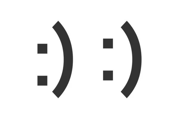 Uśmiechnij Się Symbol Emoticon Emocje Szczęśliwy Białym Tle Stylu Wektor — Wektor stockowy