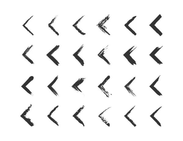 Abstraktes Pfeil Symbol Texturtintenset Vorhanden Grunge Pfeil Zeichen Linkes Element — Stockvektor