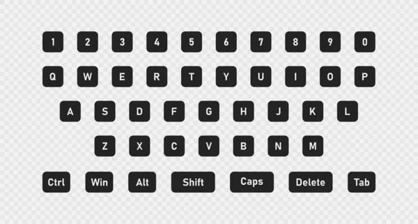 电脑按钮键盘概念 信件按钮隔离 向量平面风格的Web键符号 — 图库矢量图片