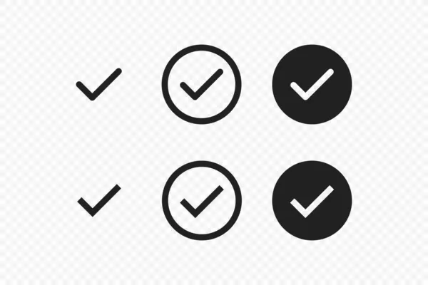 Simple Check Cross Mark Icon Set Correct Symbol Sign Vector — Stock Vector