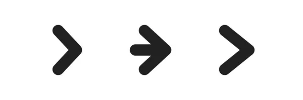 矢印アイコンセット 右ボタンの記号 シンプルな次のコンセプトロゴ ベクトルフラットスタイルのウェブサイン — ストックベクタ