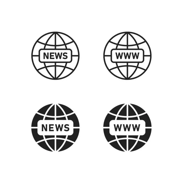 Wereld Website Icoon Wauw Globe Symbool Nieuws Site Logo Vector — Stockvector