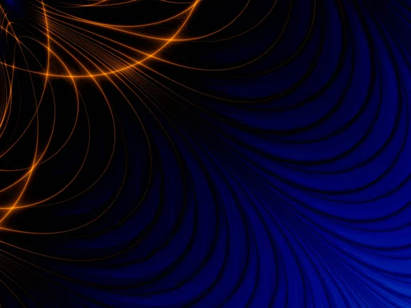 Абстрактные Кривые Золотые Волны Синем Фоне — стоковое фото