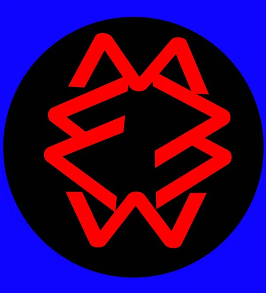 Rode Lijn Logo Blauwe Achtergrond — Stockfoto