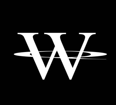 Beyaz renk ve siyah arkaplan üzerine basit logo