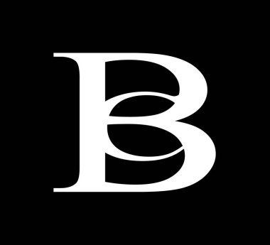 Beyaz renk ve siyah arkaplan üzerine basit logo