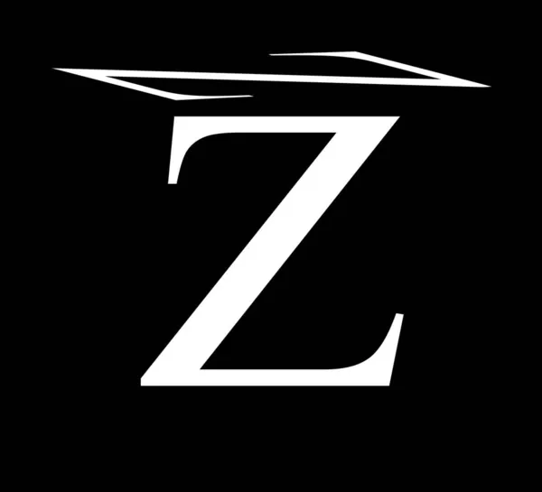 Beyaz renk ve siyah arkaplan üzerine basit logo