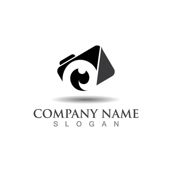 Fotografie Logo Afbeelding Pictogram Camera Aangepaste Digitale Concept Template Ontwerp — Stockvector