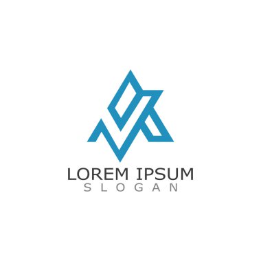 Üçgen logo şablonu. Soyut Modern Yaratıcı İşaret veya Sembol. Geometrik tasarım