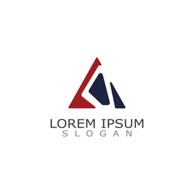 Üçgen logo şablonu. Soyut Modern Yaratıcı İşaret veya Sembol. Geometrik tasarım