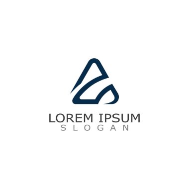 Üçgen logo şablonu. Soyut Modern Yaratıcı İşaret veya Sembol. Geometrik tasarım