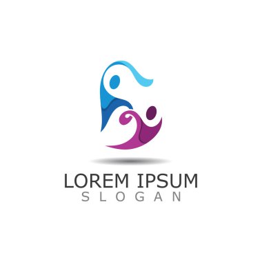 Topluluk Logosu tasarım vektör şablonu. Takım çalışması tasarımı ilhamı