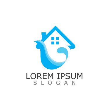 Hijyenik Ev Logosu Tasarımı veya Simge Vektörü İllüstrasyon Şablonu