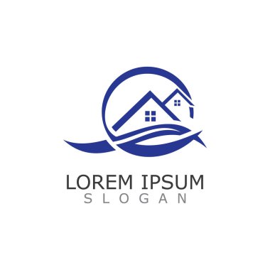 Hijyenik Ev Logosu Tasarımı veya Simge Vektörü İllüstrasyon Şablonu