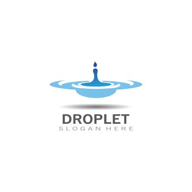Droplet su yaratıcı basit vektör logo tasarım şablonu
