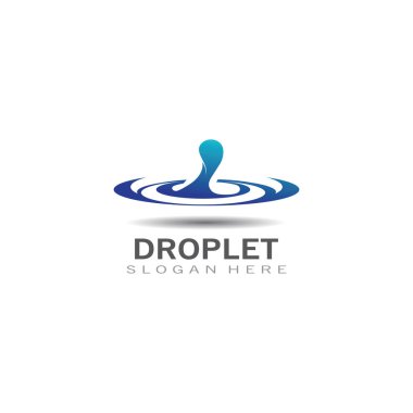 Droplet su yaratıcı basit vektör logo tasarım şablonu