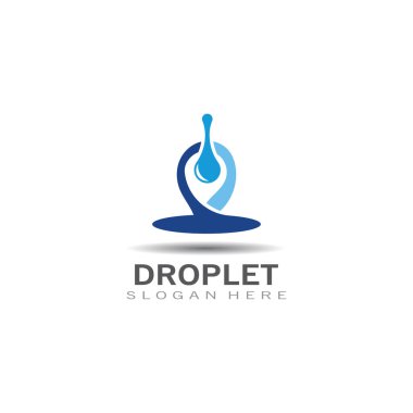 Droplet su yaratıcı basit vektör logo tasarım şablonu