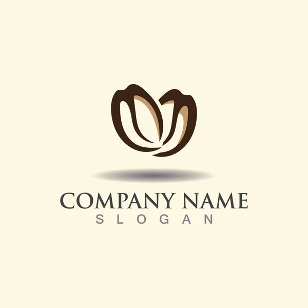 Modèle Logo Coffee Bean Forum Illustration Idée Conception Vectorielle Créative — Image vectorielle