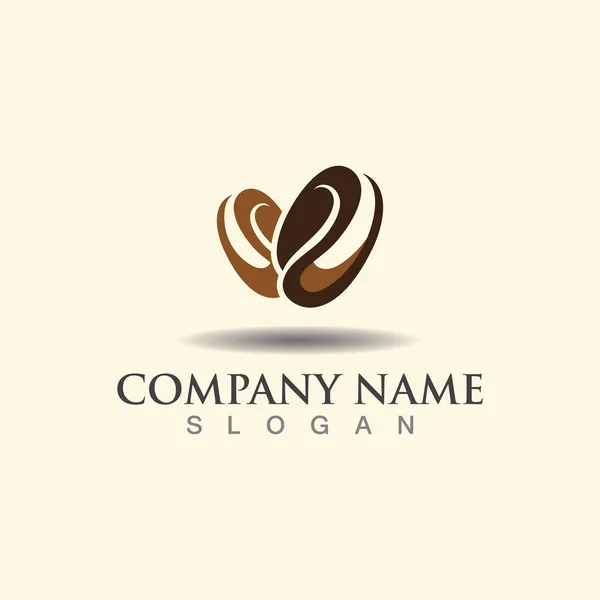 Coffee Bean Logo Template Creative Vector Design Idea Illustration Forum — Stock Vector