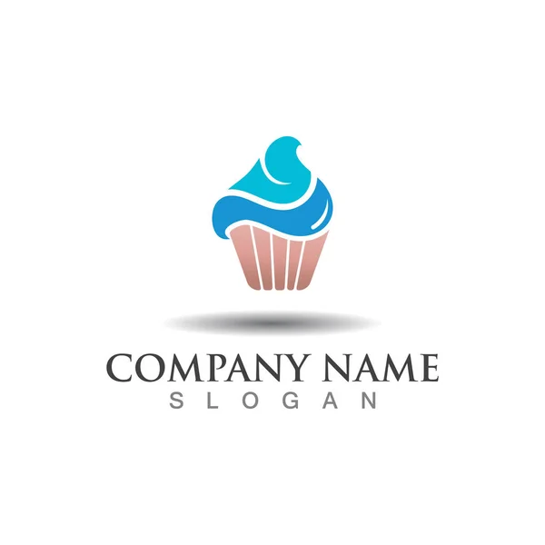 Cupcake Bakery Logo Sweet Dessert Template Icon Bakery Design — Stock Vector