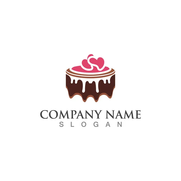 Pastel Panadería Dulce Logotipo Plantilla Diseño Imagen Concepto Panadería Tienda — Vector de stock