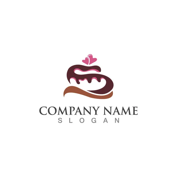 Cake Bakery Sweet Logo Template Design Image Concept Bakery Shop — Stock Vector